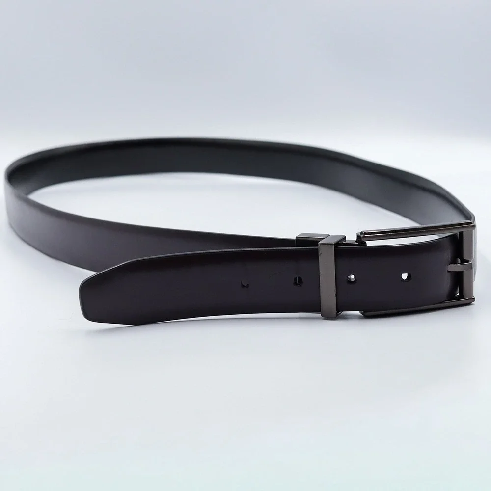 Kenneth Cole Reaction Belt Mens 42 Black Brown Reversible Gunmetal‎ Buckle PKH